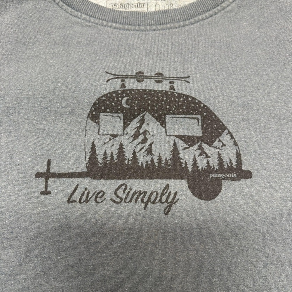 Patagonia Mens Uprisal Crew Sweatshirt L Gray Live Simply Camper Graphic - Picture 7 of 9